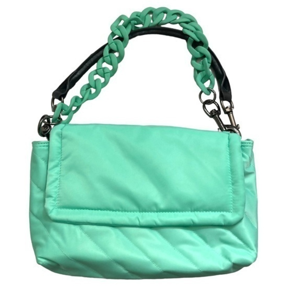 Think rolyn will puffer pillow green top handle multi strap crossbody bag